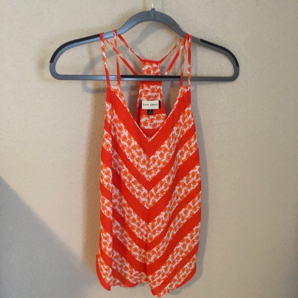 orange & white striped floral camisole 🍊